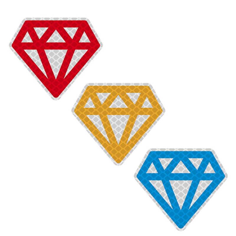2pcs Diamond Pattern Reflective Sticker for Car Decoration Night Safety Warning Tape Vehicle Decal Cartoon Made with 3M