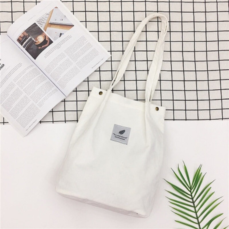 Femmes solide velours côtelé sacs à bandoulière sac à provisions fourre-tout paquet sacs à bandoulière sacs à main sac à main décontracté pour les femmes Bookbag
