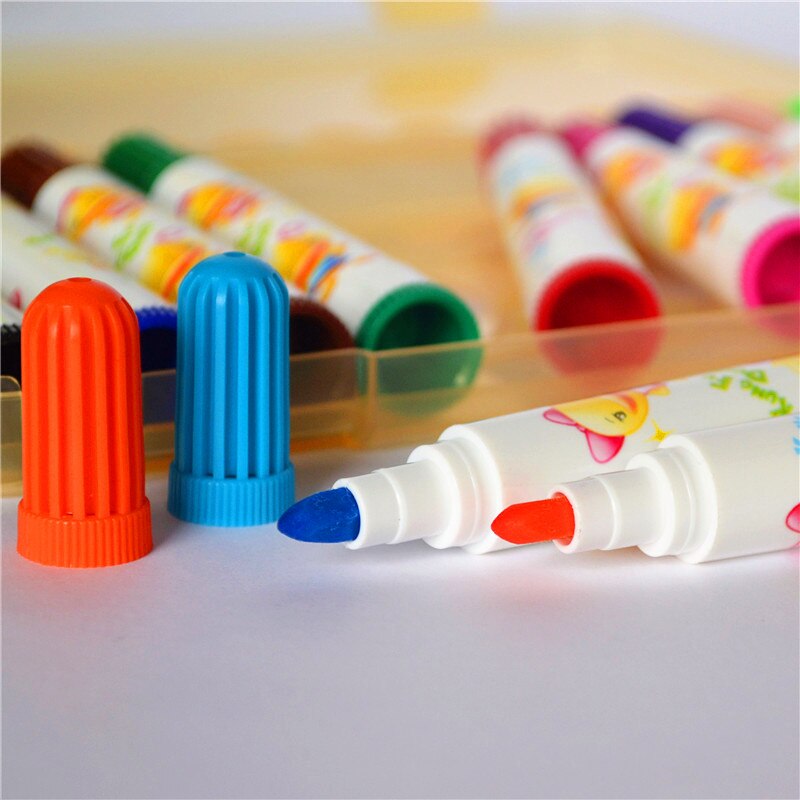 SIMBALION 24 kleur aquarel pen kinderen graffiti slagen dikke hoofd pen set