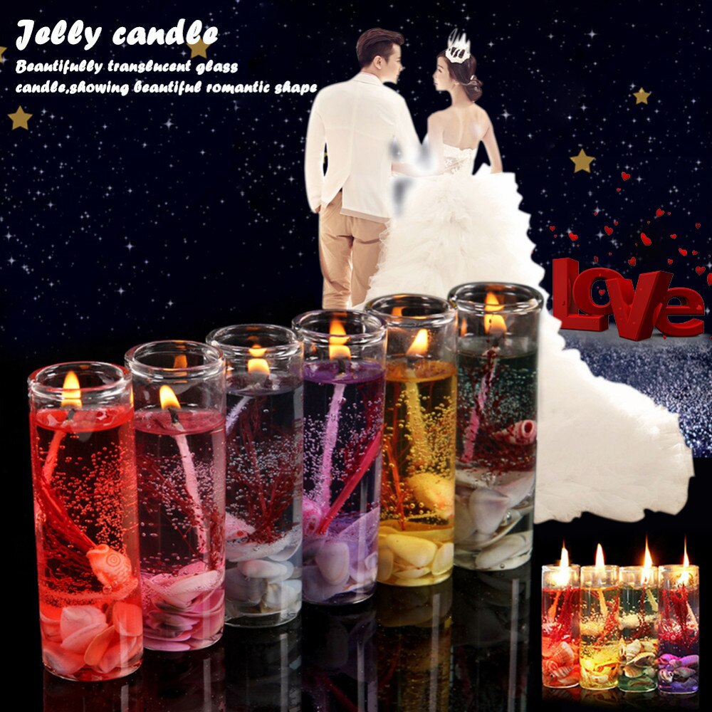 10 sztuk darmowa wysyłka romantyczna świeca kryształowa galaretka świeca ślub walentynki świece aromaterapia morze galaretki dekoracja na urodziny