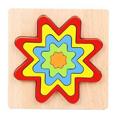 1PCS Wooden Puzzle Toys for Children Geometric Shape Montessori 3D Puzzle Toys for Baby Early Educational Learning: C