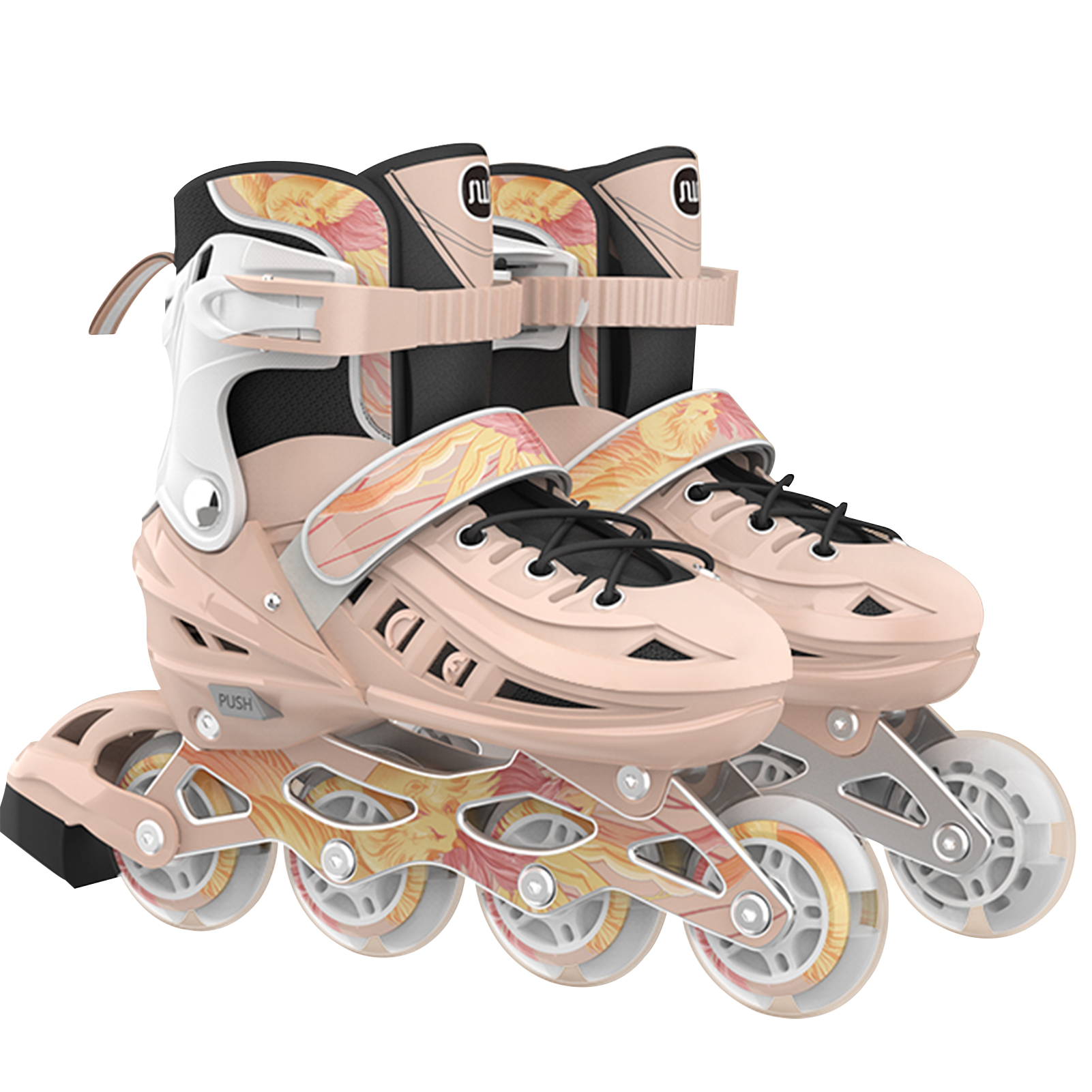 Inline Skates Outdoor Roller Skates Sneakers Adjustable Rollerblades Illuminating Wheels Adult Tracer Adjustable 4 Rodas PU Glow: Pink  3842
