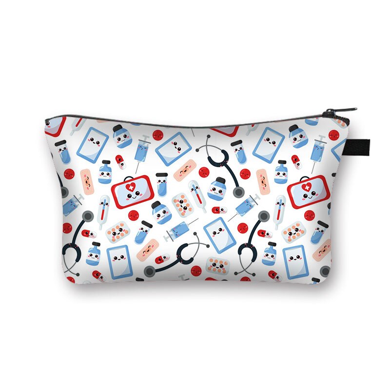Pielęgniarka ze skrzydłami anioła kosmetyczka kobiety torebki na makijaż panie torby do przechowywania torby podróżne Zipper Organizer na kosmetyki: hzbblm34