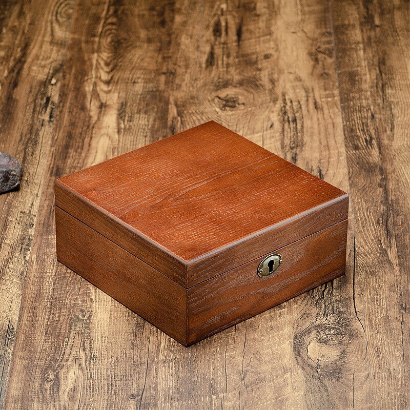 Caja de reloj de madera de lujo caja soporte reloj para Relojes Joyería superior organizador caja rejillas reloj organizador: square