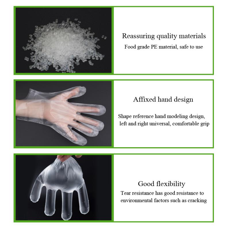5 stuks transparante wegwerphandschoenen latex handschoenen magische wegwerpbescherming pe wegwerphandschoenen