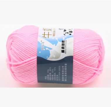 Retail 25g/ball Colorful Combed Soft Baby Milk Cotton Yarn Fiber Velvet Yarn Hand Knitting Wool Crochet Yarn DIY Sweater: Pink