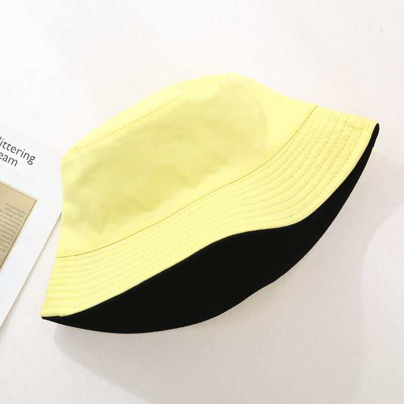 Cokk sommer sammenleggbar bøtte lue unisex kvinner utendørs solkrem bomull fiske jakt cap herre servant chapeau solbeskyttelse hatter: Lys gul