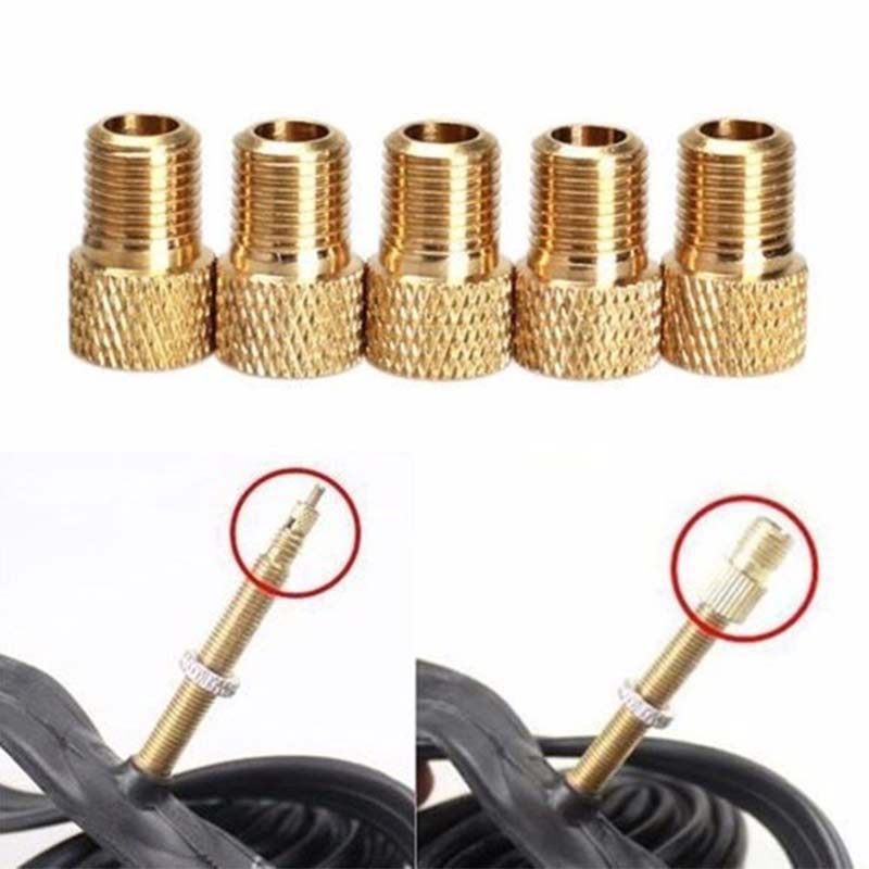 2/4PCS Valve Adapter Pump Convert to Schrader Copper Bike Air Valve Adaptor Wheels Nozzle Tube Cycling Tool for Bicycle