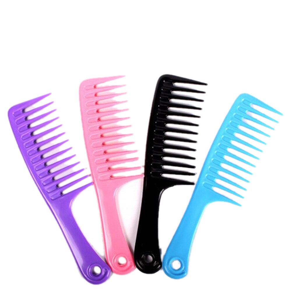 Dientes anchos 23,8 cm peluquería peine transparente pelo peine peluca para peluquería desenredar grandes para cabello peine Ideal al azar Color 1PC