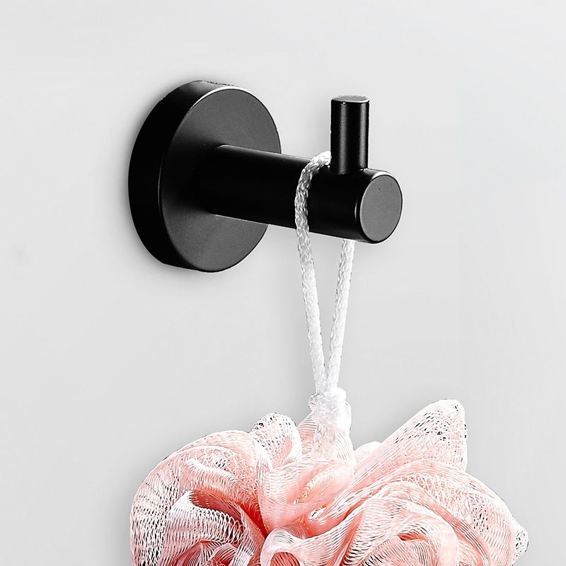 Aothpher Handdoekhaak Wandmontage SUS304 Roestvrijstalen Heavy Duty Vierkante Badkamer badjas haak, Matzwart