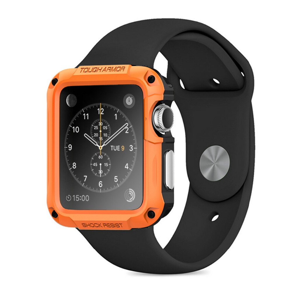 Case For Apple Watch 42mm 38mm 40mm 44mm Shock-Resist Cover with 360 Full Screen Protector Builtin for iWatch 5 4 3 2 1: Orange / 42MM
