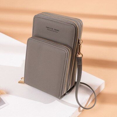 Crossbody Cell Phone Shoulder Bag Cellphone Bag Daily Use Card Holder Mini Summer Shoulder Bag for Women Wallet: 3-gray