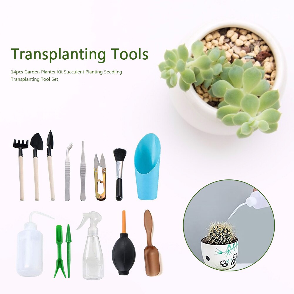 Garden Planter Kits Seedling Tool Set Easily Carrying Part Succulent Planting Sowing Transplant Eco-friendly Tool