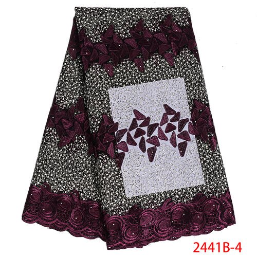 Afrikansk fransk blondestof blonde pink blondestof, nigerianske tyl blonder stof med sten til kjole  ks2441b-1: Billede 4