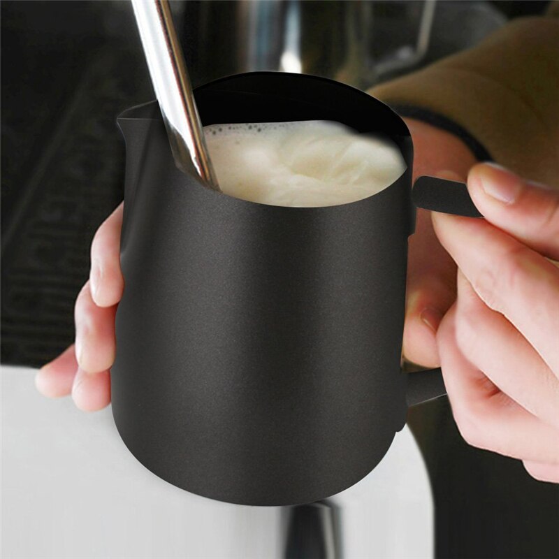 Rokene rostfritt stål non-stick beläggning kaffekanna mjölkskummande muggar espressokaffe kanna barista hantverk latte 450ml