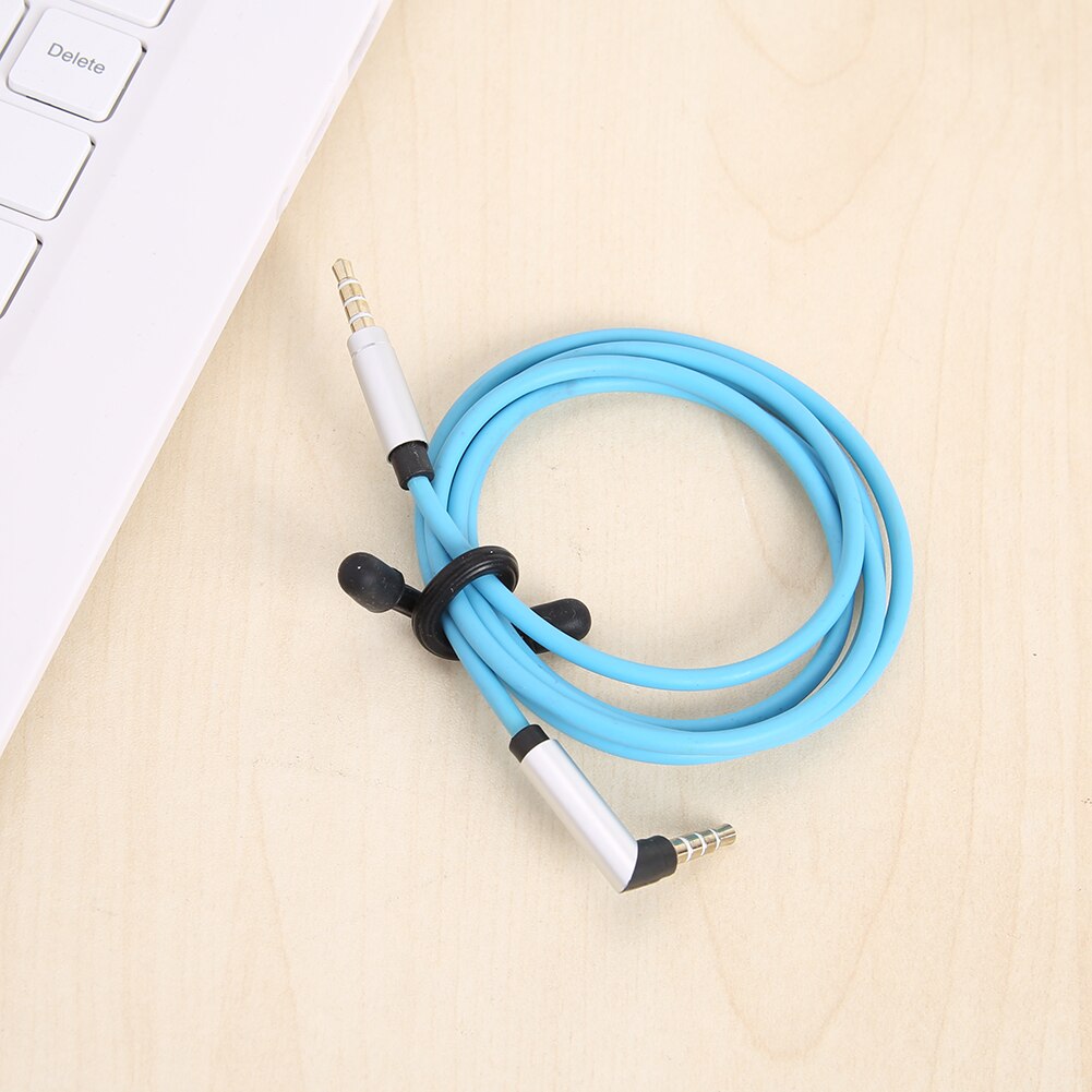 Durable 4pcs Silicone Binding Rope Wrap Data Wire Cable Winder Wrap Tie Cinch Strap Bandage Used In Home Office Assembly Line