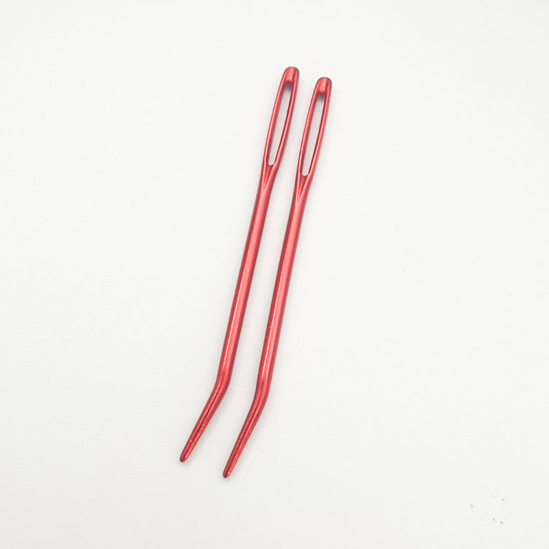 2PCS Large Eye Blunt Sewing Needles Cross Stitch Knitting Needle Handmade Leather Embroidery Thread Needle Sewing Accessories: 2 pcs red