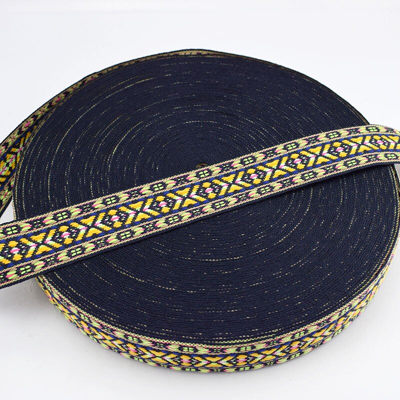 8Meter 38Mm Geborduurde Jacquard Omboordsels Etnische Kant Linten Voor Bag Strap Naaien Tape Biais Diy Kledingstuk Accessoires: F-3806