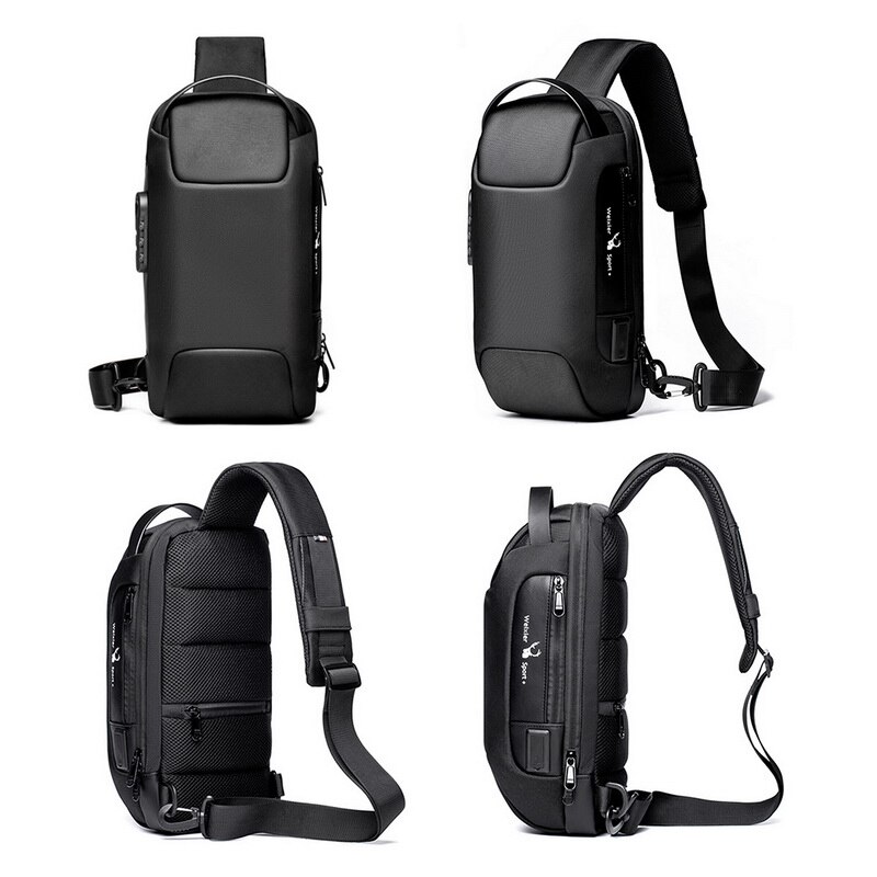 Menns vanntette oxford multifunksjonelle crossbody bag tyverisikring skuldervesker kort tur budbringer brystpose pakke til menn