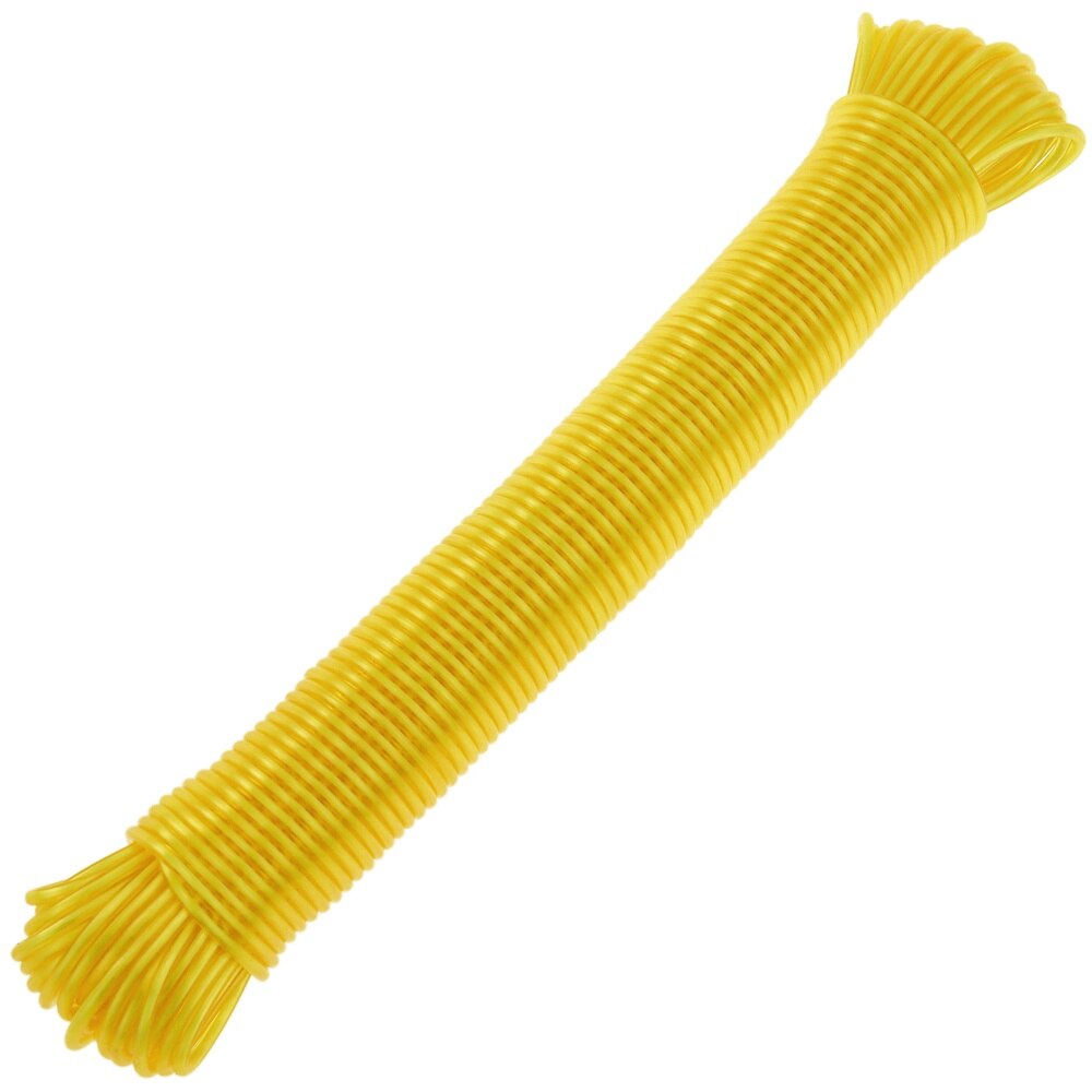 PrimeMatik-PVC clothesline rope with polypropylene core 20 m x 3 mm yellow