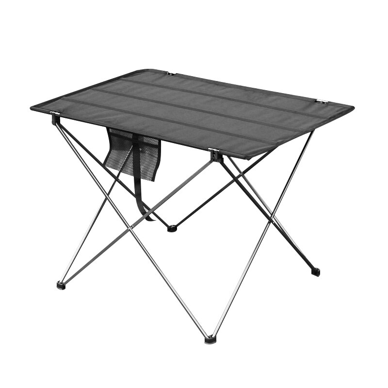 Mesa ligera de aluminio para pesca, Picnic, playa, plegable, para exteriores, portátil, para mochilero, Camping, enrollable: GRAY