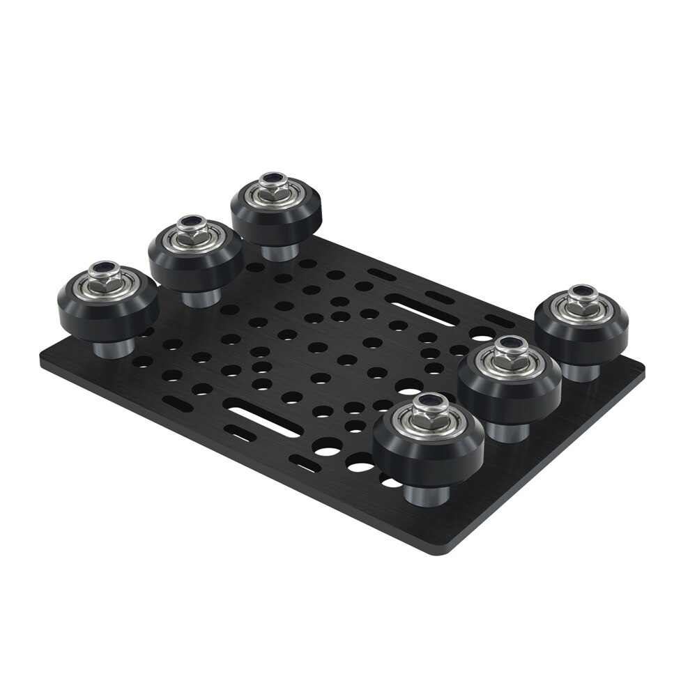 3D-Druckerteile Schwarzes Aluminium-V-Schlitz-Gantry-Plattenset 20 - 80 mm mit V-Schlitz-Voll-V-Rad POM-Kit POM für CNC-Maschinenteile