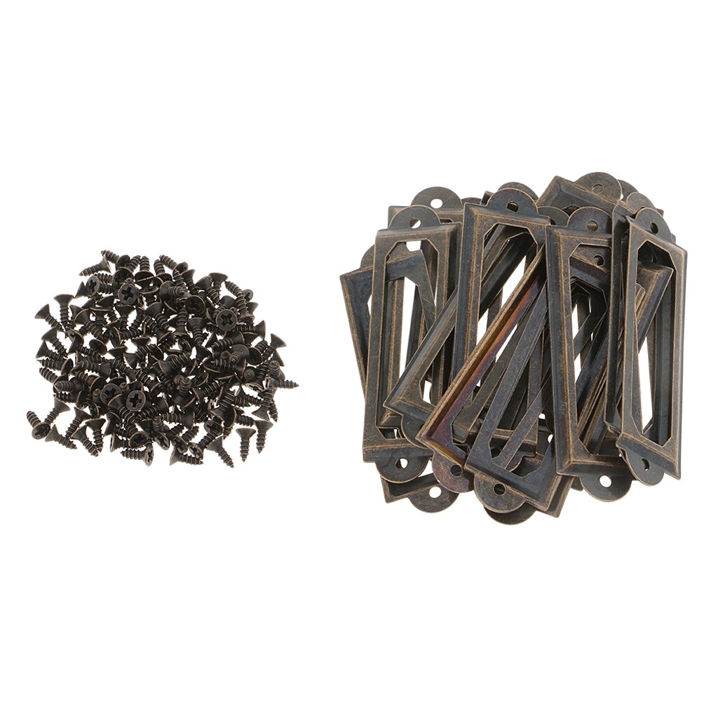 20x Metal Label Holder Drawer Cabinet Label Tag Frame File Name Card Holder