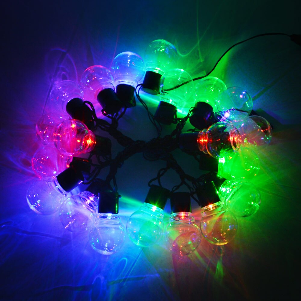 LED lumière de jardin 10/20 Globe ampoules guirlande 220V ue LED chaîne fée lumières en plein air pelouse lampes noël mariage fête décoration: Colorful Clear / 5M 20 Bulbs