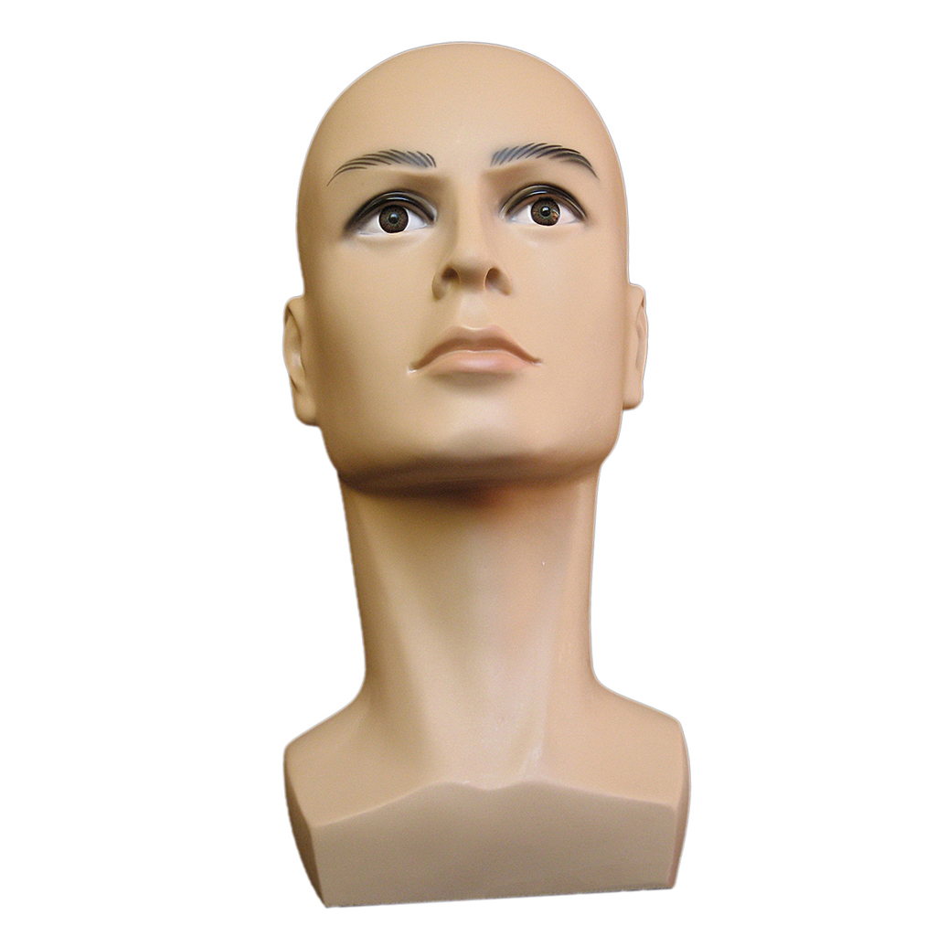 1Pcs Mannelijke Mannequin Hoofd Met Schouders, Hoed Display Pruik Training Make Model Hoofd