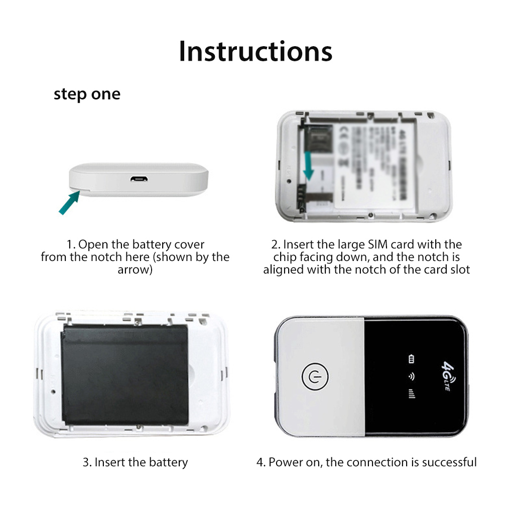 Car Travel Portable WiFi Router with SIM Card Slot 150Mbps Mobile Hotspot Camping Hiking Rechargeable Wireless Broadband Modem