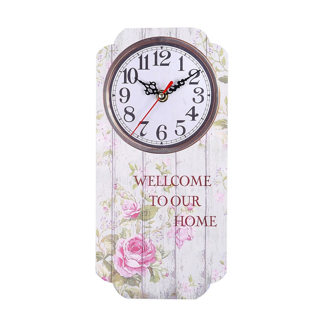 Wooden MDF Wall Clock Farmhouse Decor Wall Watch Large Decorative Clocks for Home Decor Wall Clock Quartz Timer: B