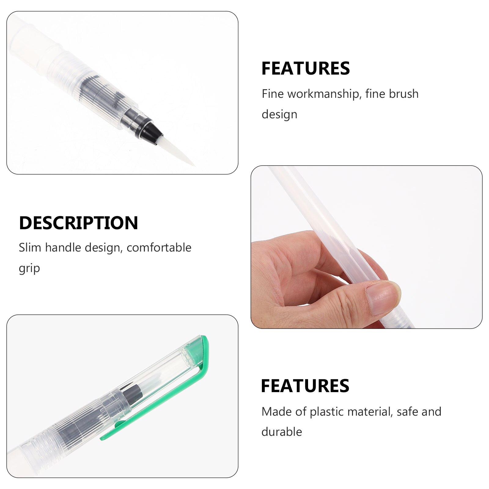 10pcs Water Coloring Brush Pens Painting Brushes Pens Drawing Brush Pens (As Shown)