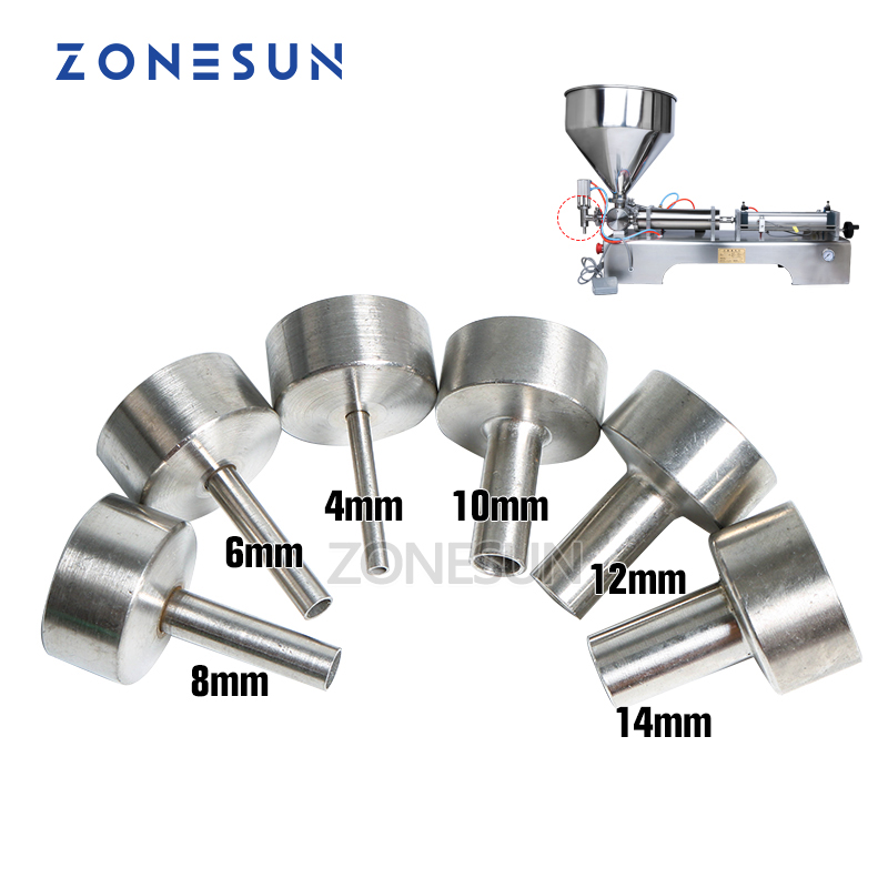 ZONESUN Düse für Füllung Maschine G1 4mm 6mm 8mm 10mm 12mm 14mm
