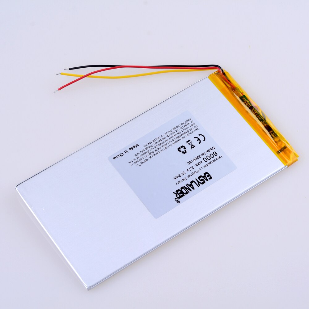 3Lines 3.7v 6000mah 3282150 3080150 3285150 3285150 Li-ion Battery For V88, V971 M9 Tablet Pc