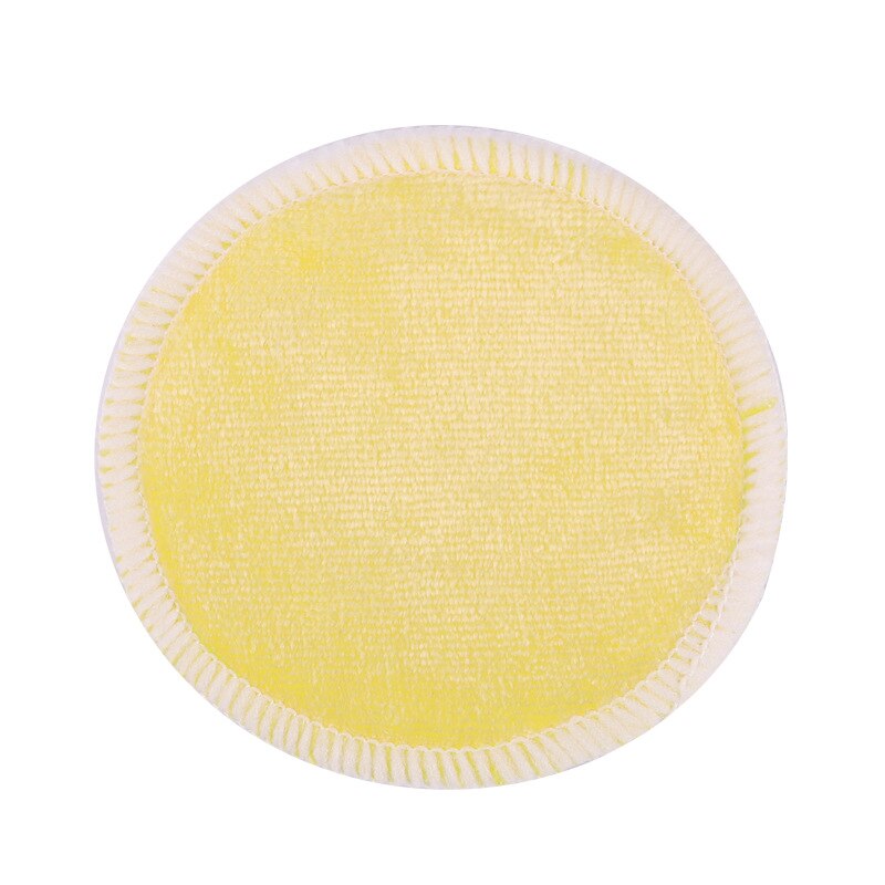 1PC Reusable Microfiber Bamboo Makeup Remover Pad Washable Rounds Cleansing Facial Cotton Makeup Removal Sponge: YELLOW