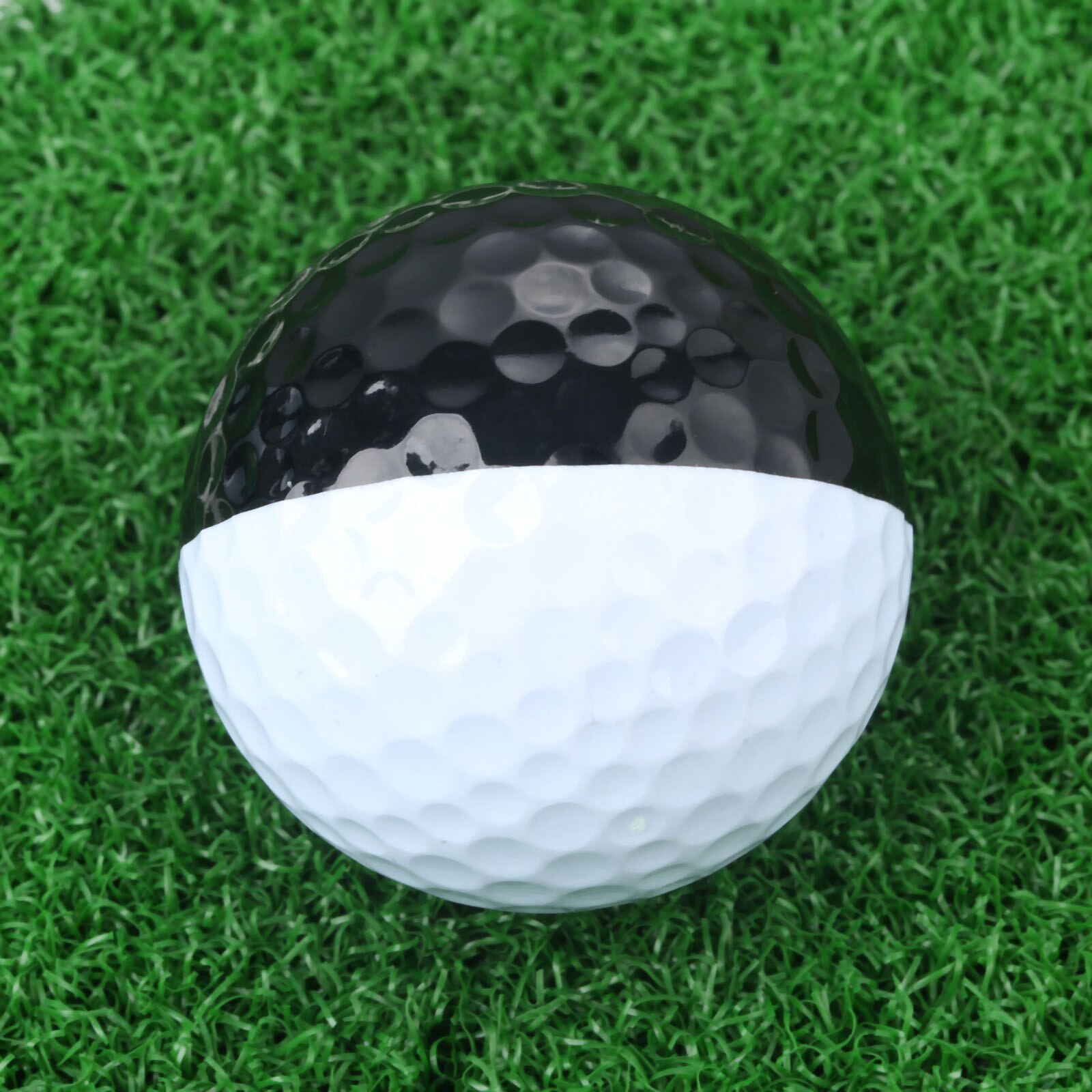 1 Pc pallina da golf a doppio livello in bianco e nero diametro 42.7mm palline da allenamento in gomma sintetica per allenamento sportivo interno