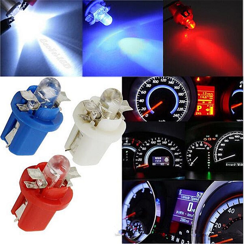 10pcs B8.5 T5 LED B8.5D Car Led Gauge 1SMD Led Speedo Dash Bulbs Instrument Light Bulb Dashboard Light