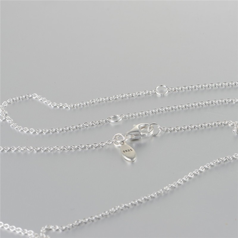 Round Dangle Necklace & Pendant Sterling Silver Jewelry European Style Woman Jewelry Making Chorker Chain