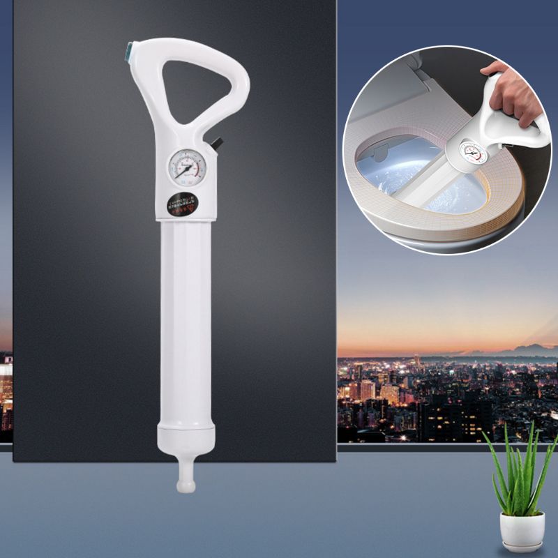 1Set Toilet Plungers High Pressure Pump Cleaner Air Plunge Dredge Drain Blaster D08F