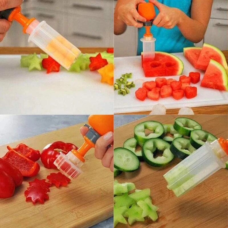 Fruit Vegetable Shape Cutter Star Heart Shape Vegetables Cutter Portable Cook Tools Stainless Steel Fruit Cutting Die Kitchen