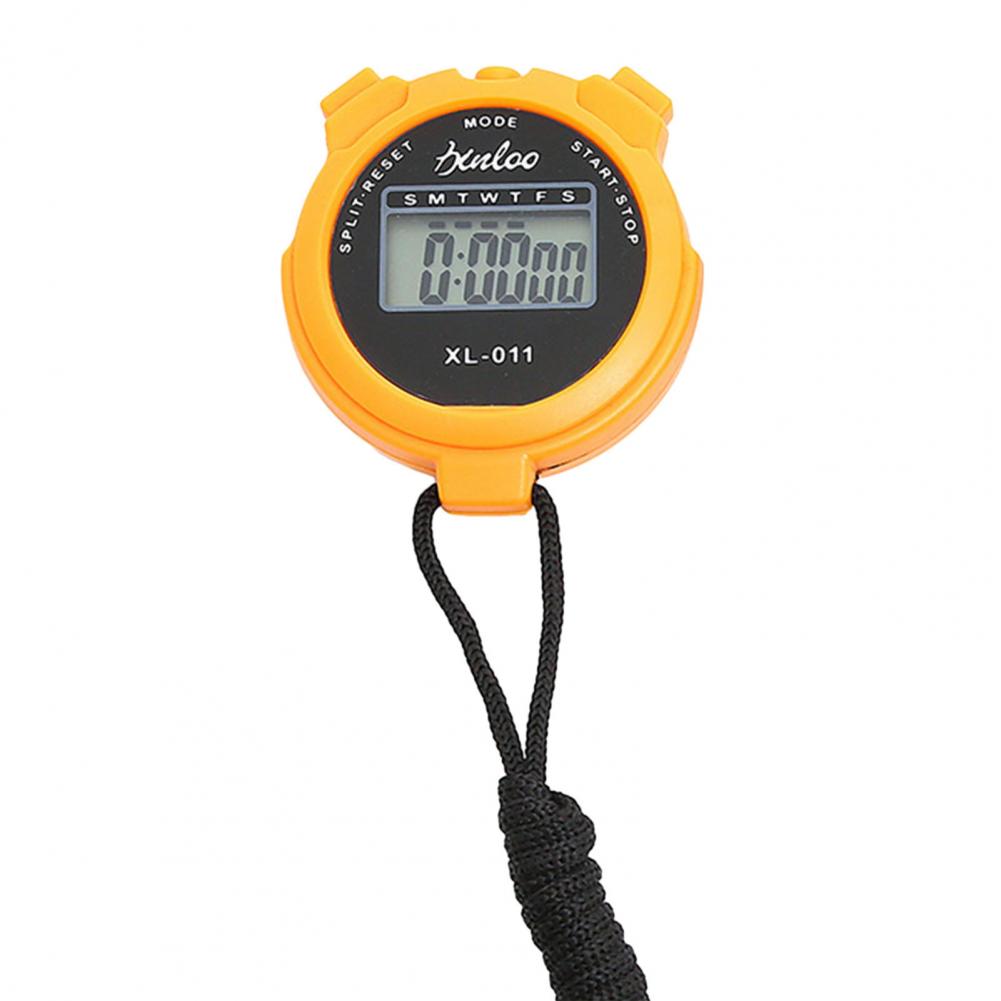 Digital Stopwatch Waterproof Compact Size Sports Timer Simple Operation Silent Stopwatch Timer Chronograph Devices: Orange