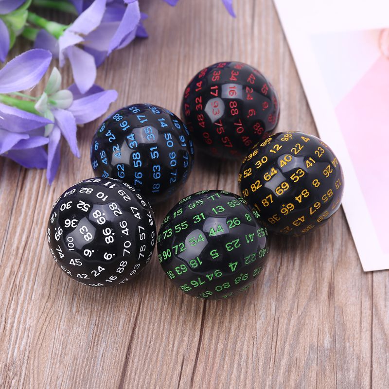 100 Sides Polyhedral Dice D100 Multi Sided Acrylic Dices for Table Board Game G99D