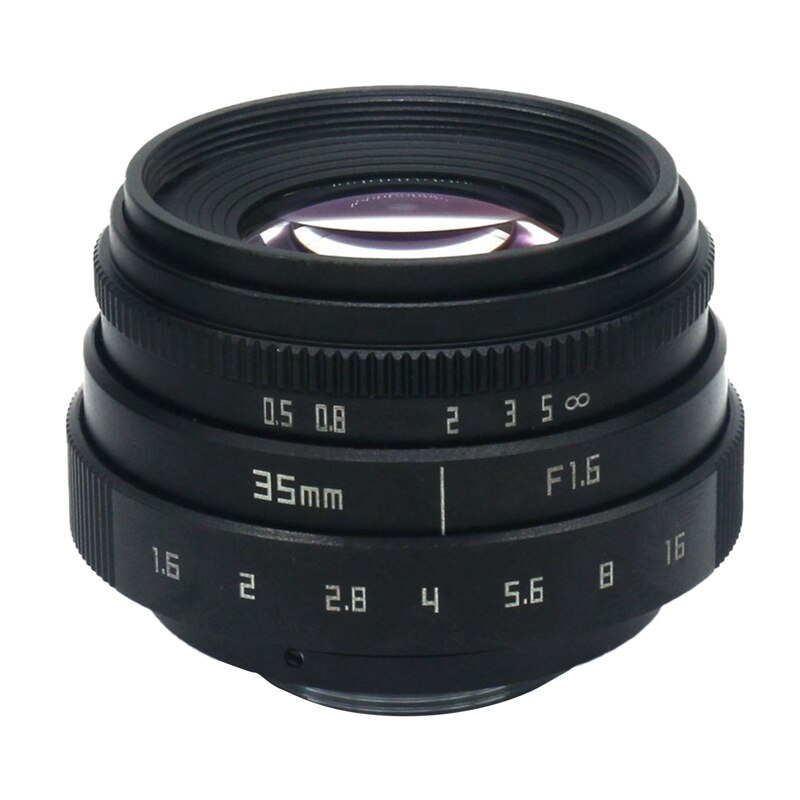 Objectif d'appareil-photo de bâti de 35mm F1.6 C avec l'anneau adaptateur pour Sony α7S / α7R / α7 / α6000/ α5100 / α5000 / α3000/ NEX-C3/ NEX-5