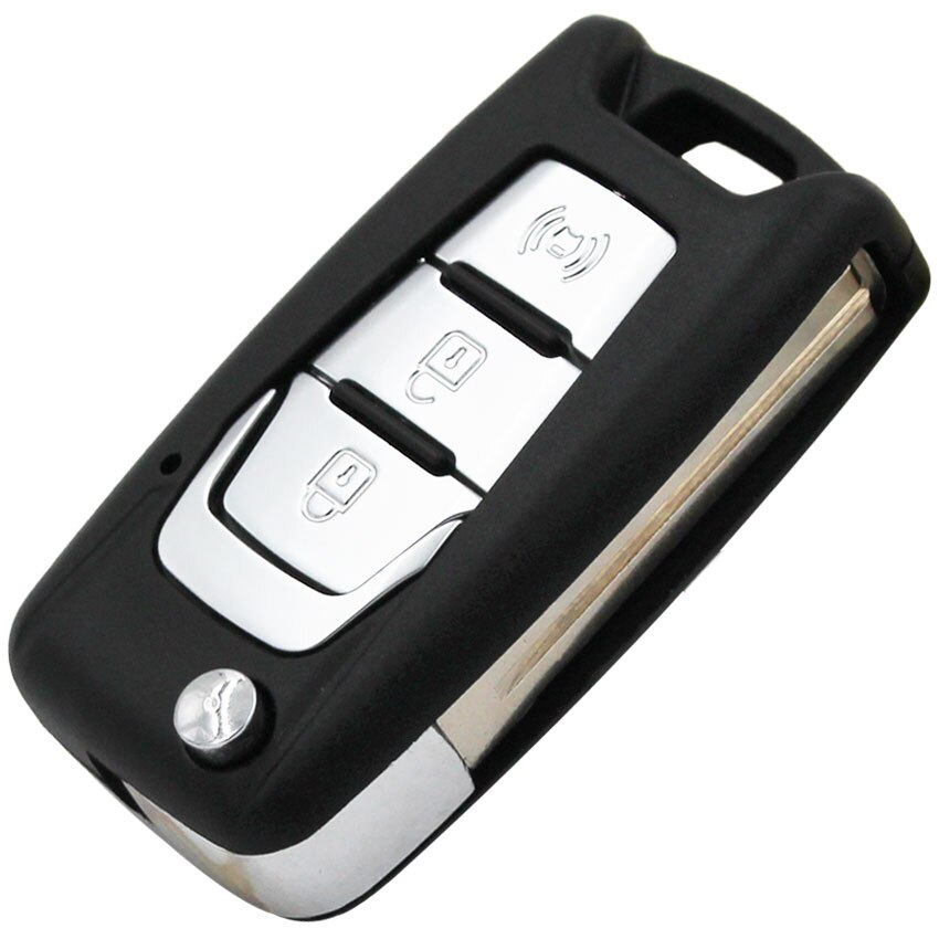 3 Buttons Smart Key Shell Case Fob Modified Flip Remote Key Shell for Ssangyong