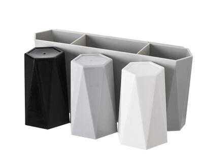 1 Set Wall-mounted toothbrush holder with Brush Cup toothpaste storage rack family suit bathroom accessories: A