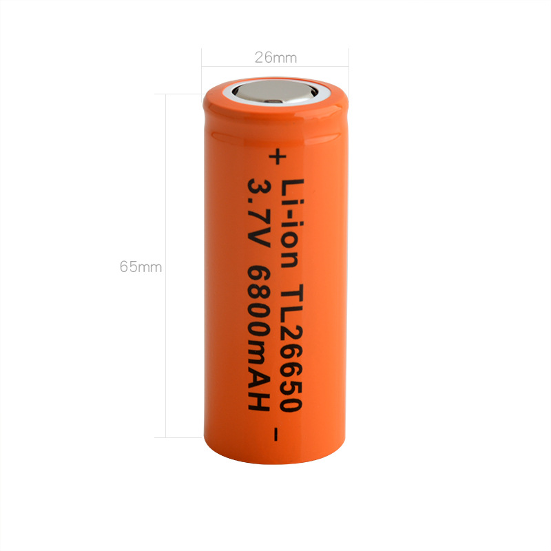 26650 3.7V 6800mAh Li-ion Battery - High-Drain Rechargeable for Flashlights (CE/RoHS & Explosion-Proof)