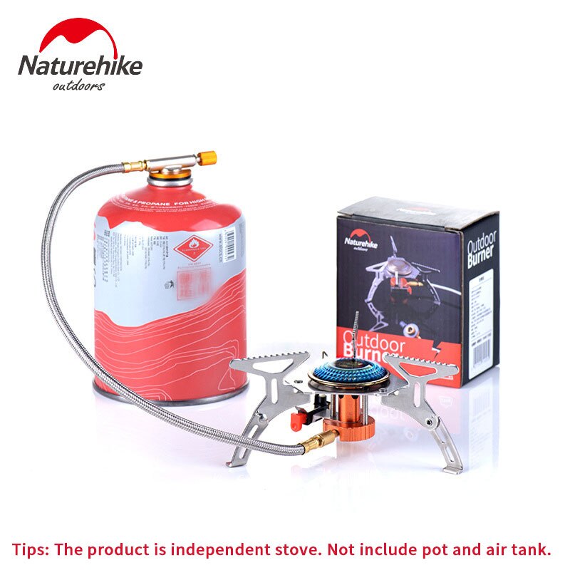 Naturehike Split Outdoor Burner Stove Collapsible Camping Kitchen Cylinder Propane Grill Gas Picnic Wind shield Camping Pot