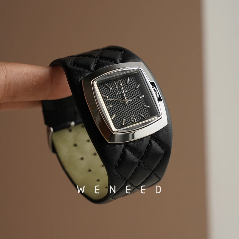 Licht Luxus Damen Retro Temperament Senior Sinn Leder Armbanduhr Quarz Damenuhr Uhren Para Mujer: Kaffee