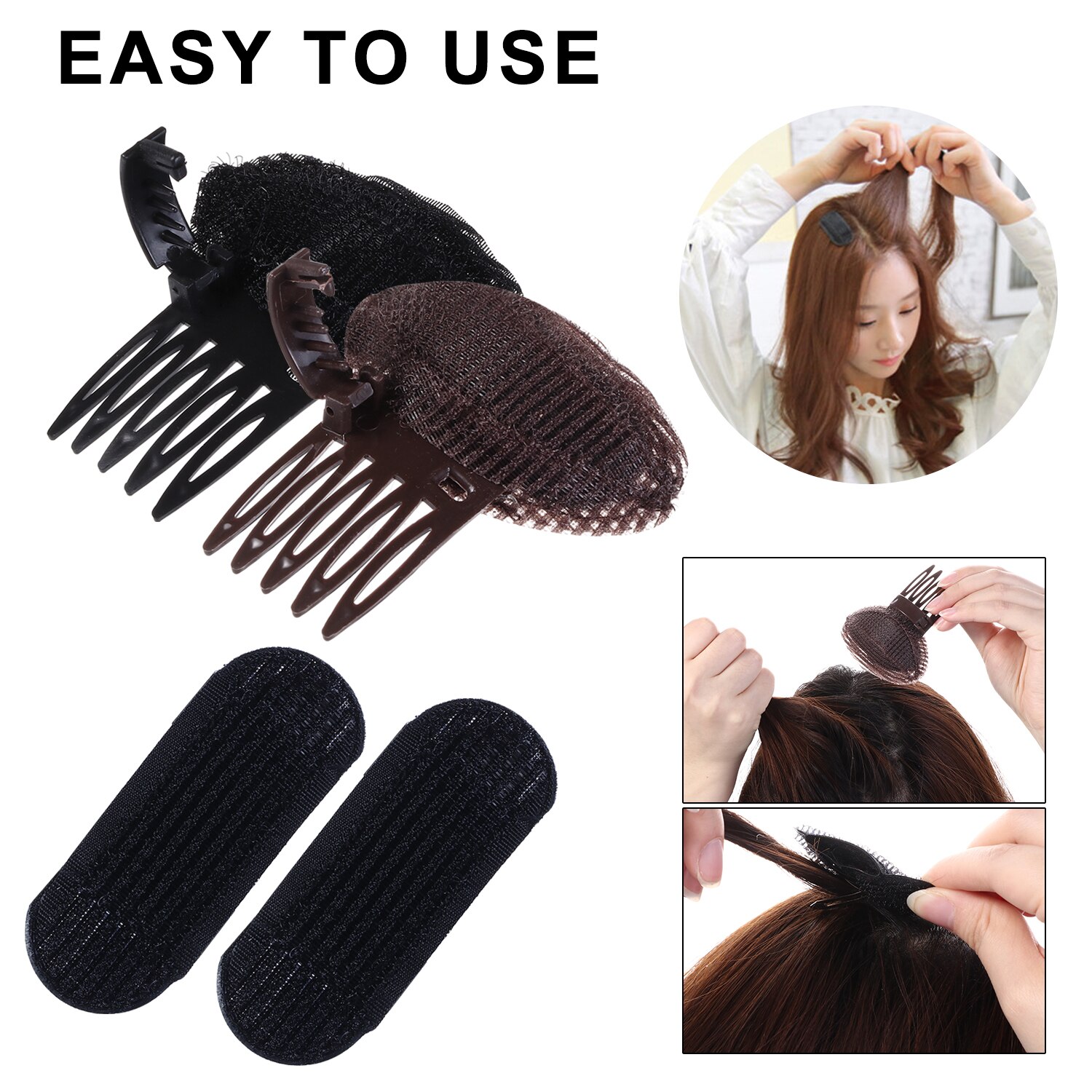 1pc nylon volumen hår base pust hår hoved pude fluffy prinsesse styling tilbehør bump it up dame pige hår skønhed værktøj