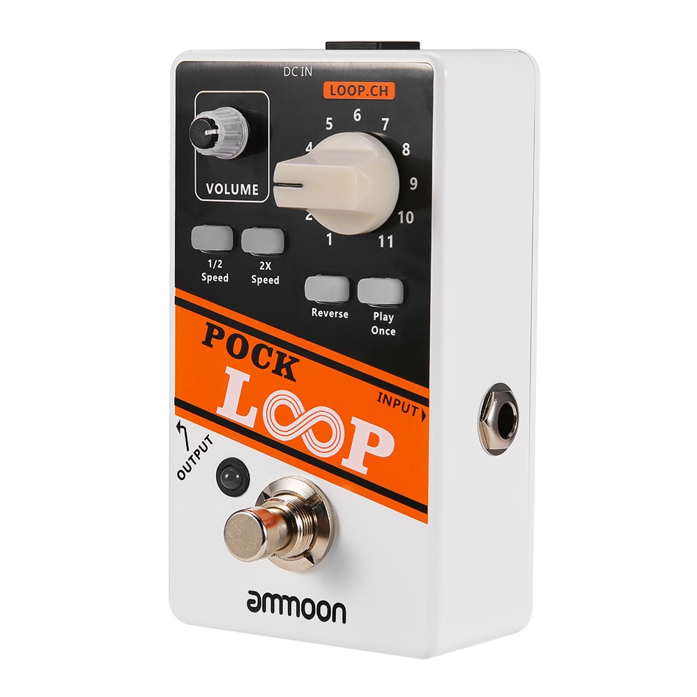 ammoon STEREO Looper POCK LOOP Guitar Effect Pedal 11 Loopers Max.330mins Recording Time Supports 1/2 & 2X Speed Guitar Pedal
